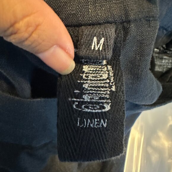 Chintamani Alchemists Black Linen Barrel Drop Crotch Cropped Pants Womens M - Picture 2 of 13